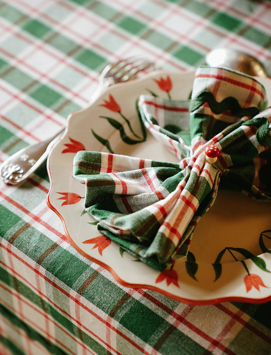 Christmas green serviettes